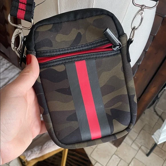 Camouflage Crossbody with Red Accent - Haute Shore neoprene - Picture 2 of 14